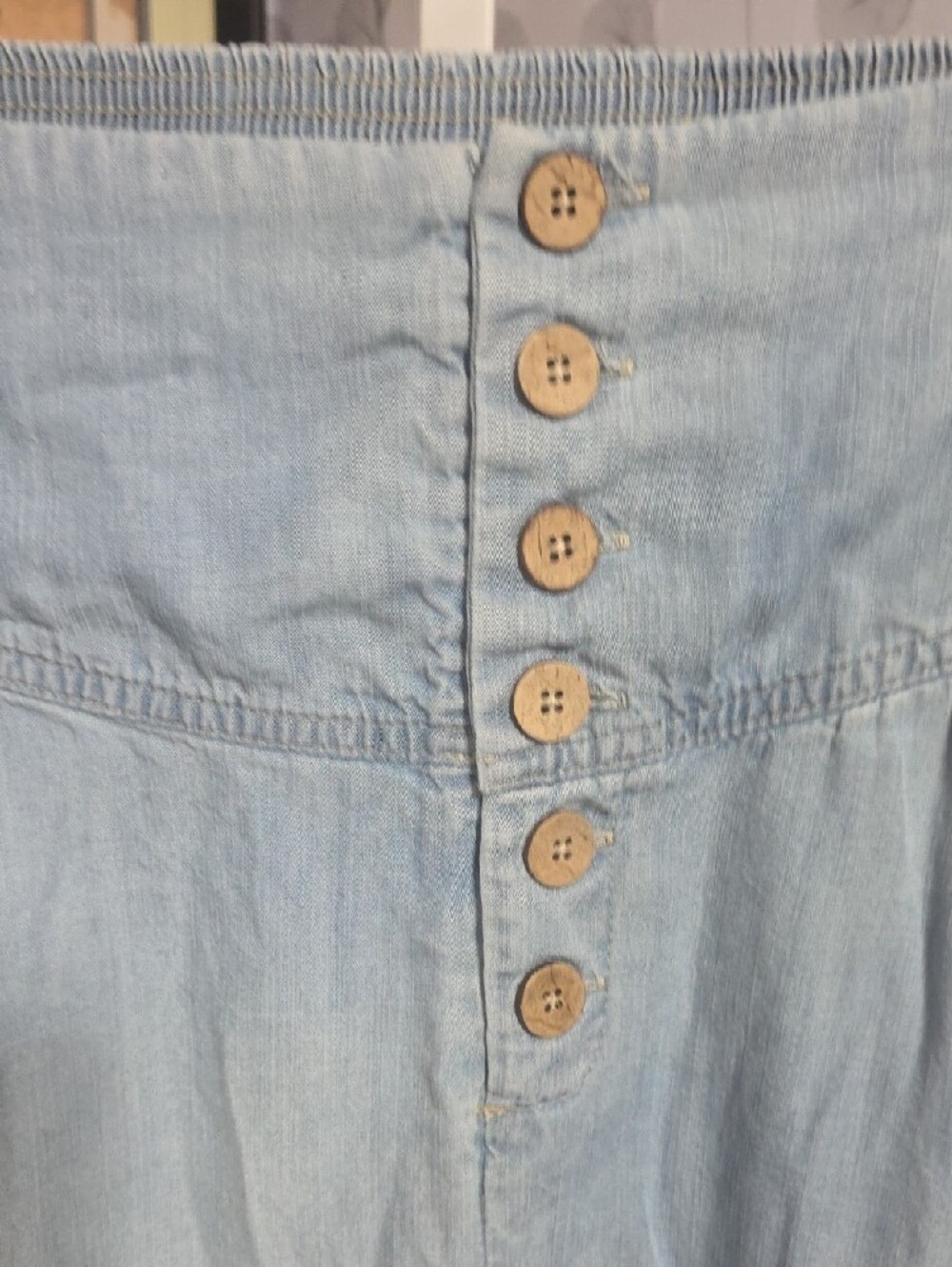 The Coastal Denim High-Waist Wide Leg Pants in Light Blue - Picture 5 of 10